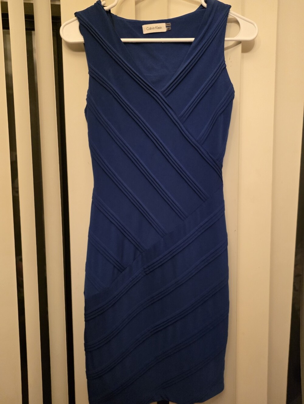Calvin Klein Blue Mini Dress Bodycon Sizd 2P Petite